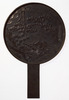 Hand Mirror with Pines, Waves, Rabbit, and Moon Image