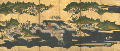 厳島・近江名所図屏風 画像