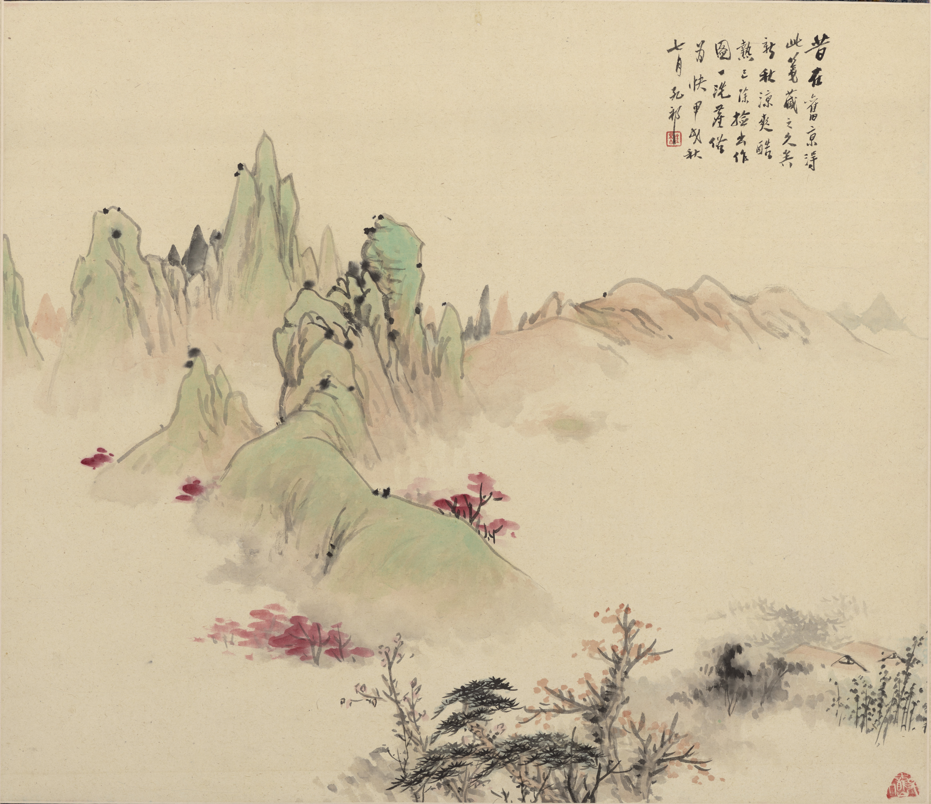 秋山紅葉図 画像