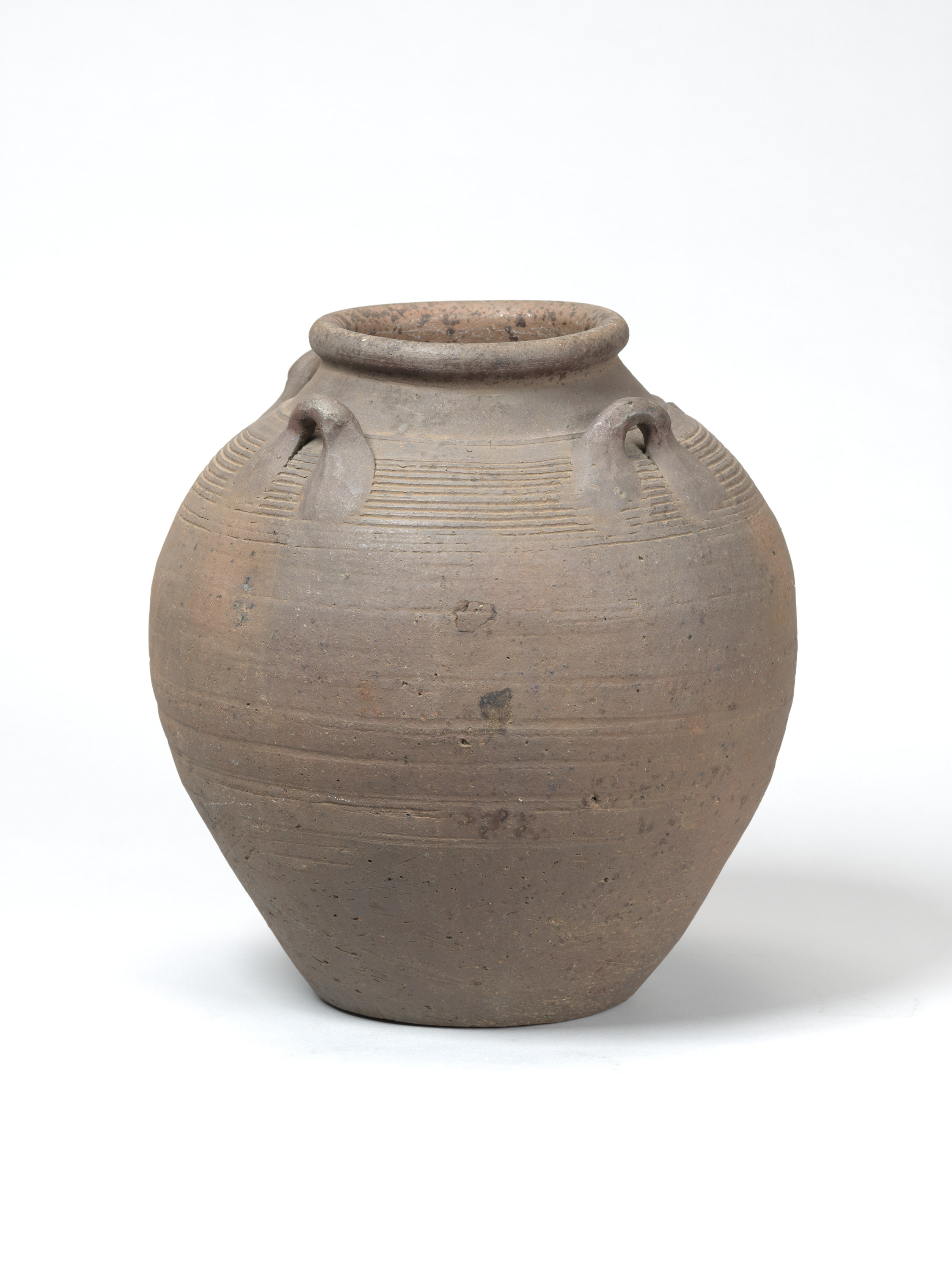 褐釉四耳壺 画像