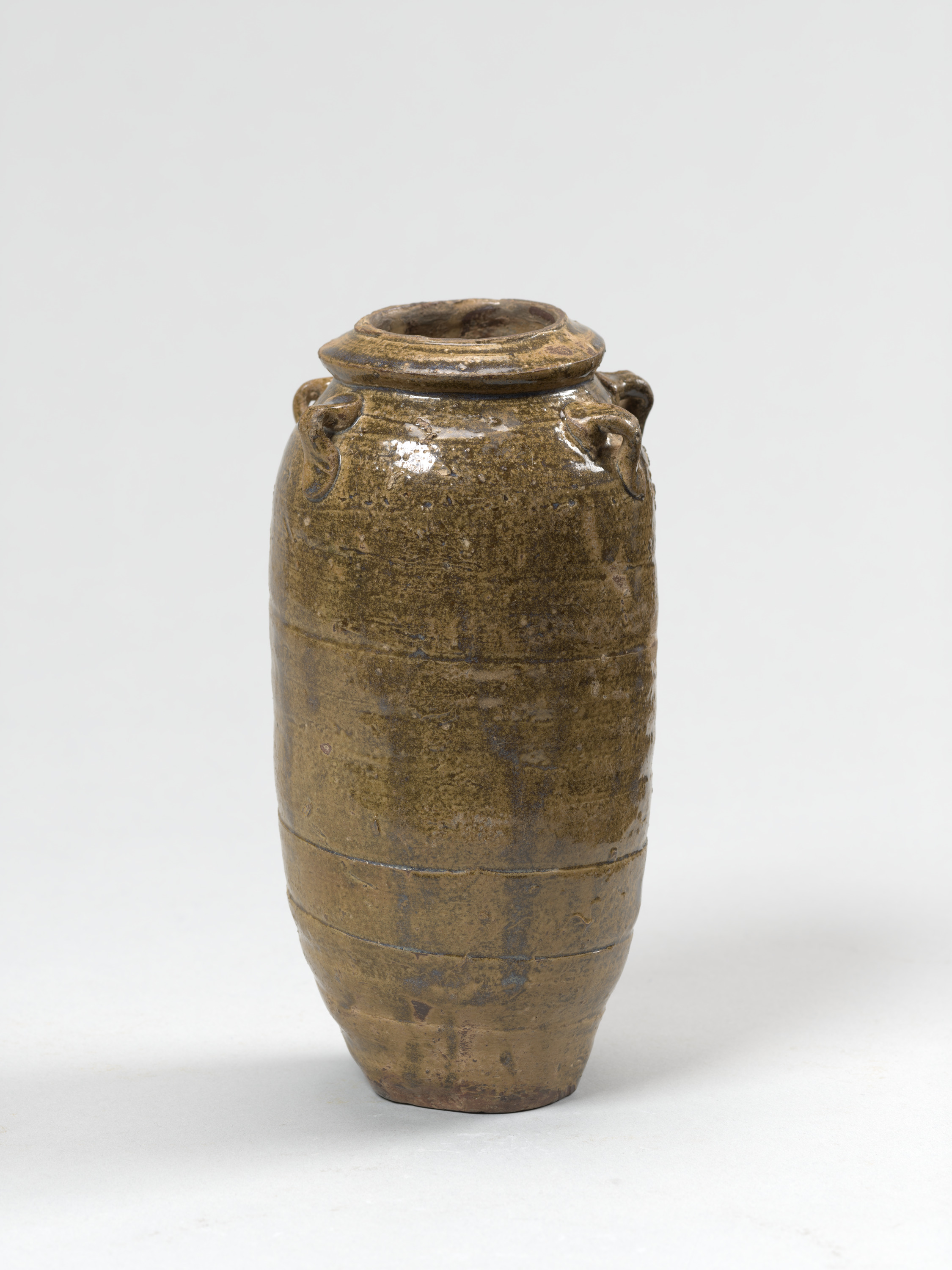 褐釉四耳壺 画像