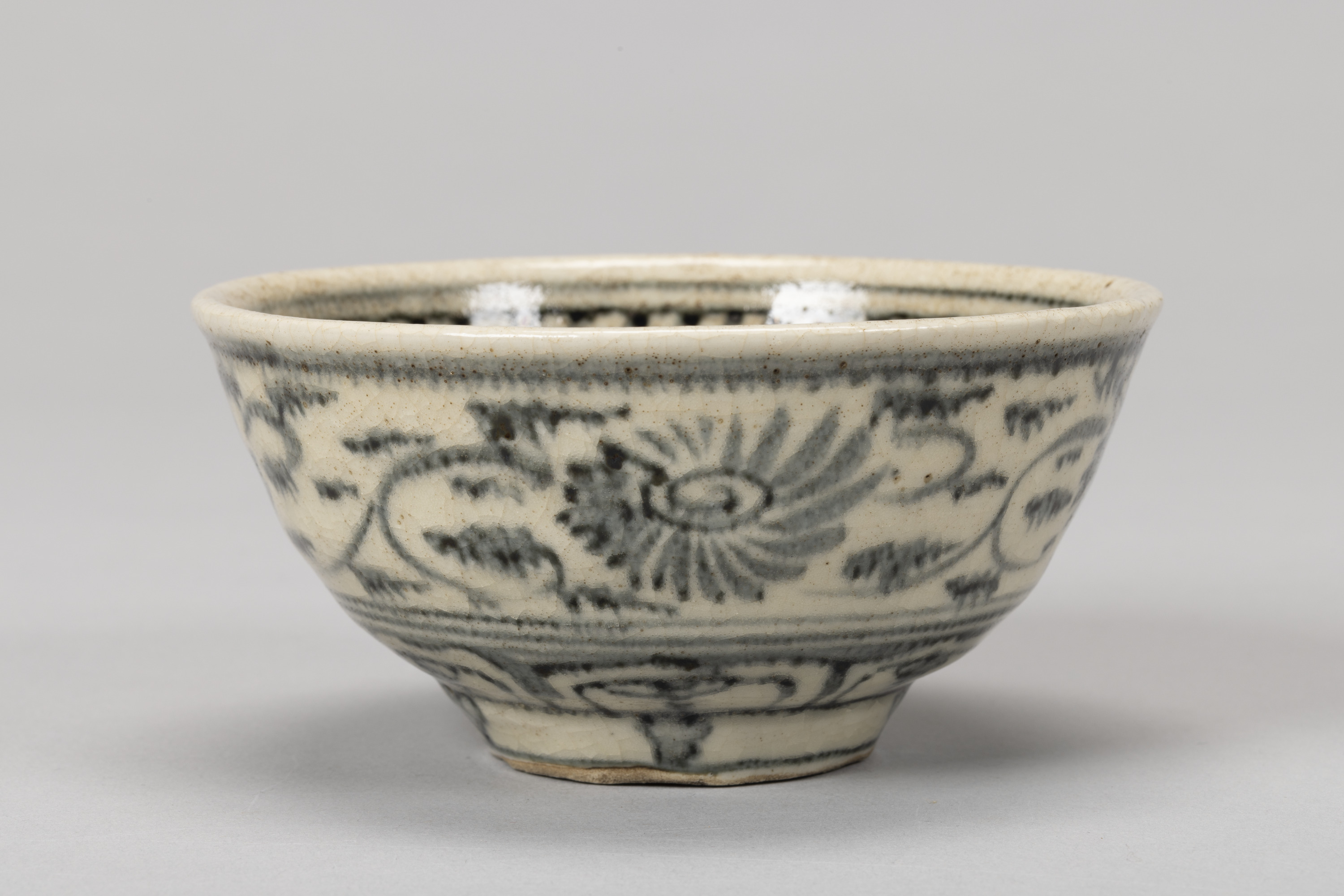 安南写染付花卉文茶碗 画像