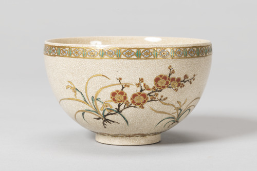 金彩色絵四君子文茶碗 画像