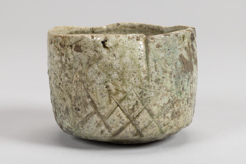 伊賀写焼締桧垣文茶碗 画像