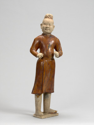 褐釉男子立俑 画像