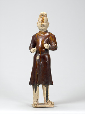 褐釉男子立俑 画像