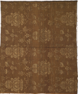 Kinran (Gold Brocade) Cloth with Gourds and Auspicious Floral Arabesques Image