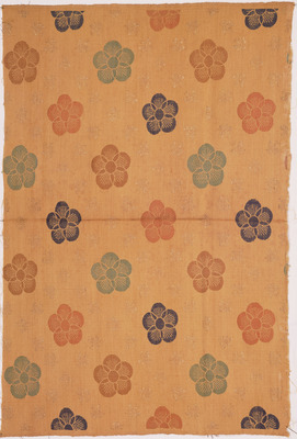 Kinran (Gold Brocade) Cloth with Pinks and Fireflies Image