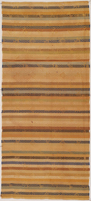 Donsu (Figured Satin) Cloth with Waves and Clouds on Striped Ground, Known as "Iyosudare Donsu Image