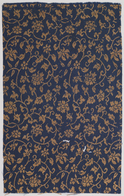 Kinran (Gold Brocade) Cloth with Single Vine Peonies and Arabesques (Known as Higashiyama Kinran) Image