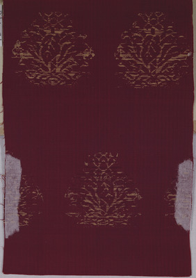 Gold Brocade Cloth with Flowering Plants in Mound Shape, Known as "Keito Kinran Image