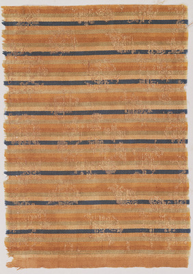 Kinran (Gold Brocade) Cloth with Eight Treasures on Striped Ground, Known as "Konparu Kinran Image