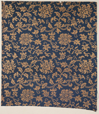 Kinran (Gold Brocade) Cloth with Double Vine Peony Arabesques (Known as Kodaiji Kinran) Image