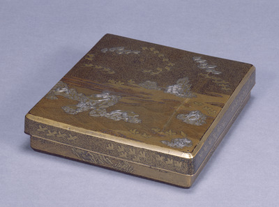 Inkstone Case with Poetic Scene of Shio no Yama in Makie Image