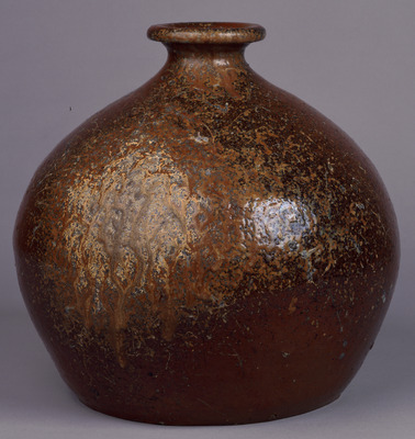 Sake Decanter in Reddish Ochre Glaze (Tanba Ware) Image