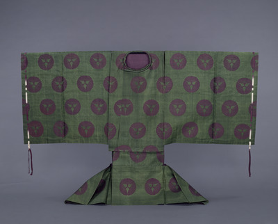 Winter Ko-noshi (Informal Court Robe) of Prince Taruhito with Pines and Three-Chrysanthemum Medallions Image