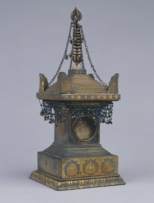 Gilt Bronze Hokyoin Stupa Image