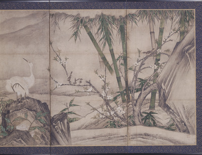 Folding Screen with Flowers and Birds of the Four Seasons Image