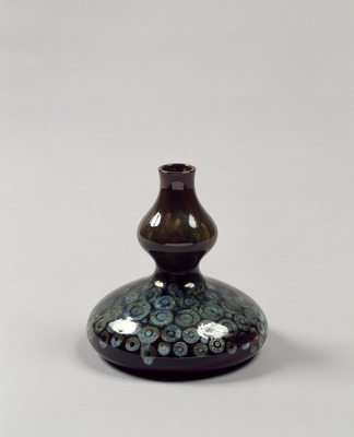 Gourd-shaped Vase with White Spots in Brown Glaze Image