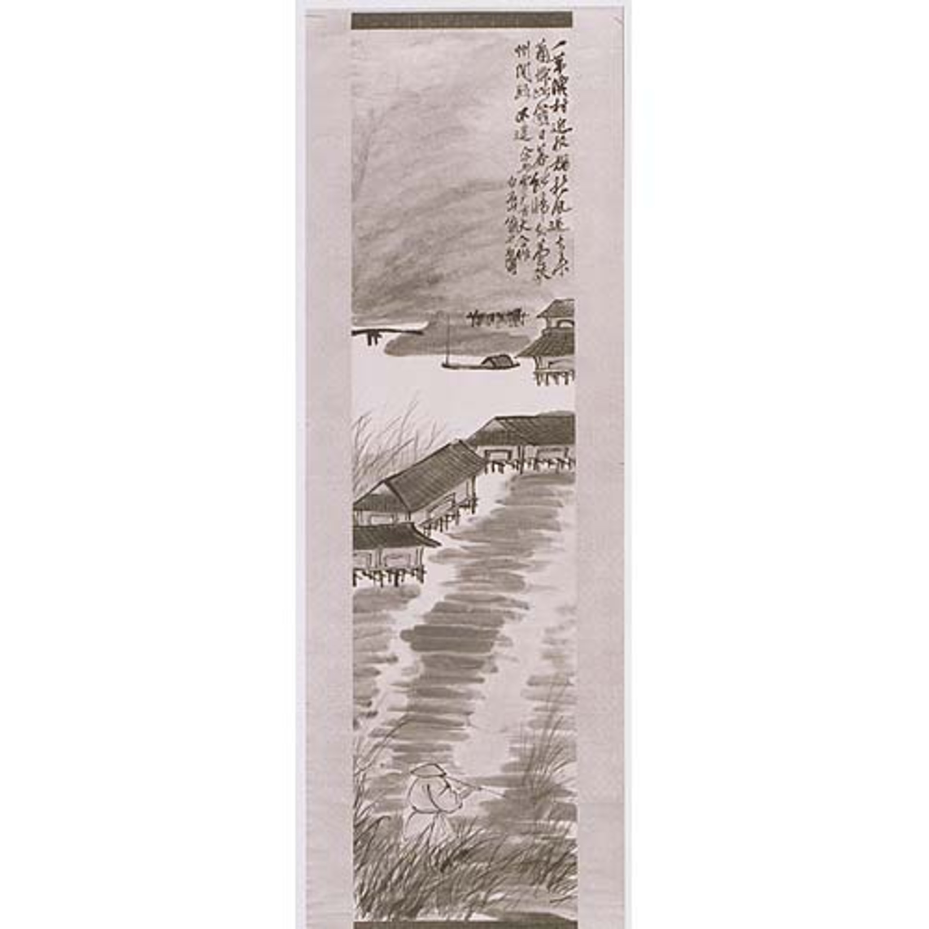 漁村夕陽図 画像