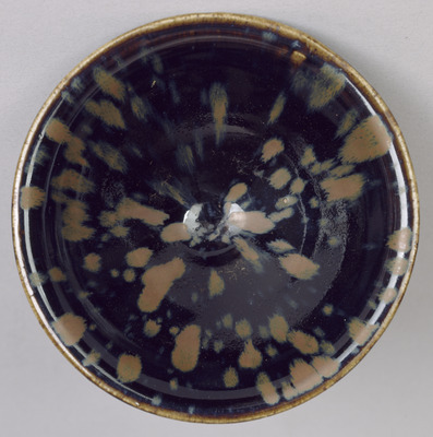 Honan Tenmoku Tea Bowl in Black Glaze and Speckled Underglaze Iron Image