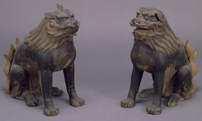 Pair of Guardian Lion (Shishi) and Lion-Dog (Komainu) Image