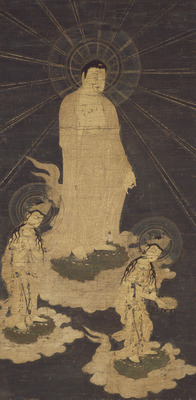 Descent (Raigo) of the Amida Triad Image