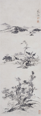 石田法山水図 画像