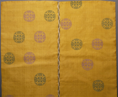 Coverlet with Fusenryo Roundels in Karaori on Yellow Ground (Sacred Treasure from Asuka Shrine) Image