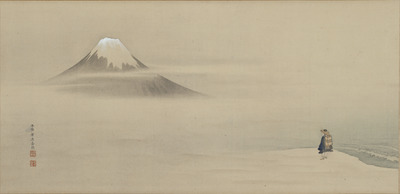 The Priest Saigyo Gazing at Mount Fuji Image